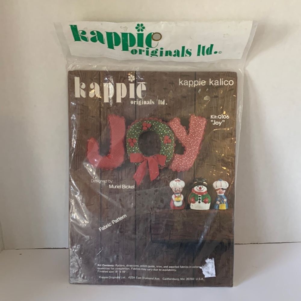 Vintage Kappie Kalico Original JOY Fabric Craft Kit #Q106